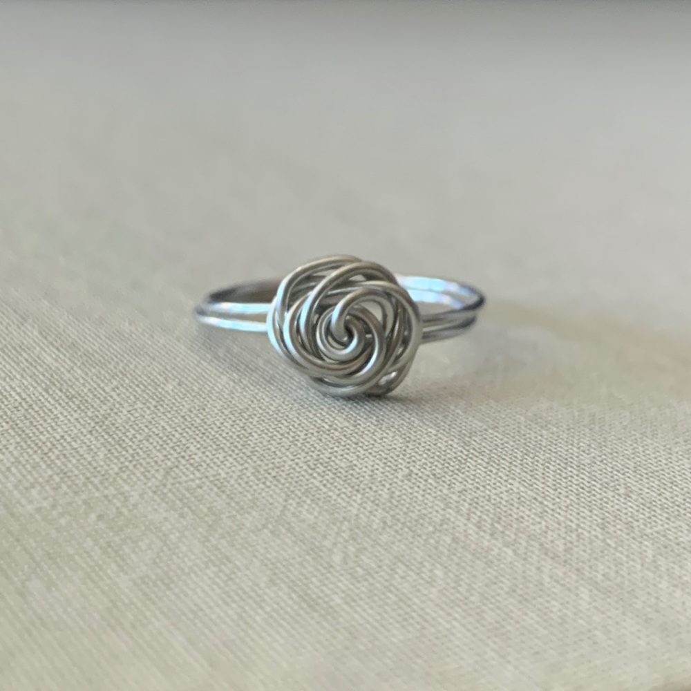Handmade Wire Wrapped Silver Rose Ring